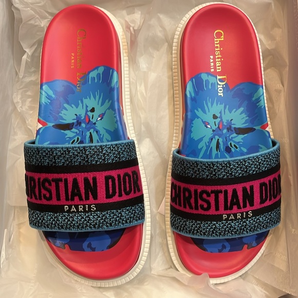 DIOR Sandal DWAY Slide 100% Authentic - Picture 3 of 10